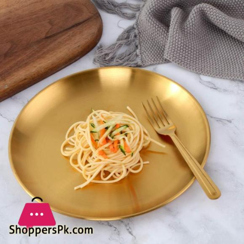 Golden Stainless Steel Round Plate