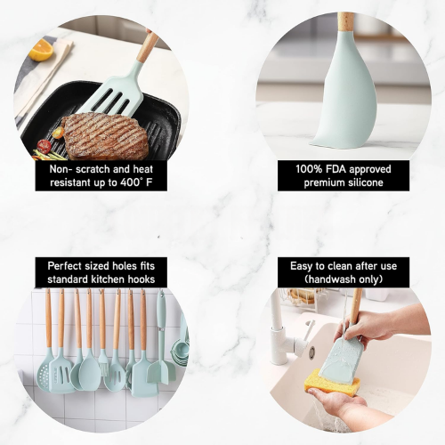 12Pcs Silicone Kitchenware Set – Non-Stick Cooking Utensils & Spatulas