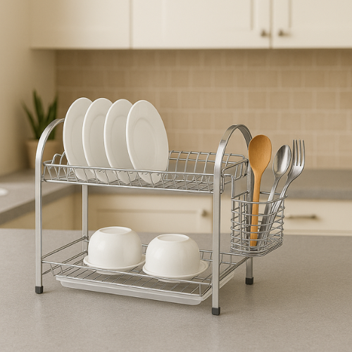 2 Layer Kitchen Rack Stand – Space-Saving Countertop Organizer