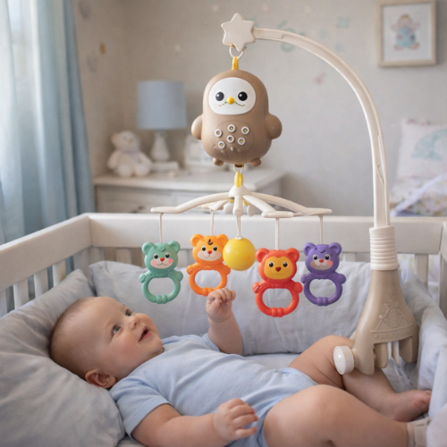 Baby Musical Crib Mobile with Rattles