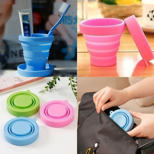 Silicone folding cup set of 4 pieces
