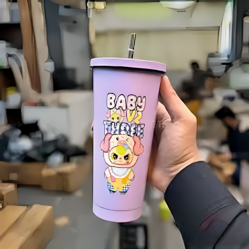 Labubu Glass Tumbler with Straw