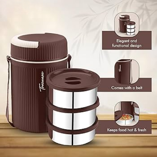 Ravi Lunch Carrier – Insulated Multi-Tier Tiffin Box for Hot & Fresh Meals