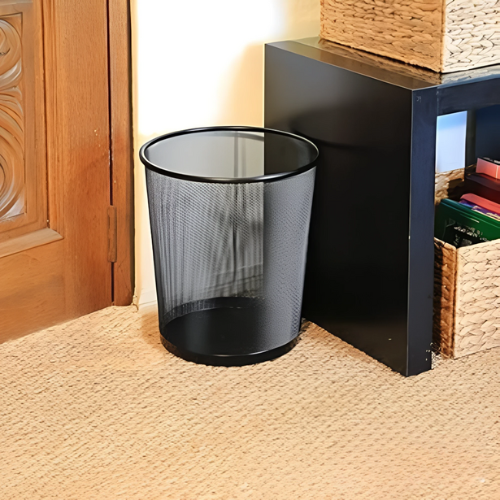 Metal Basket Garbage Bin – Durable Iron Waste Bin for Home & Office