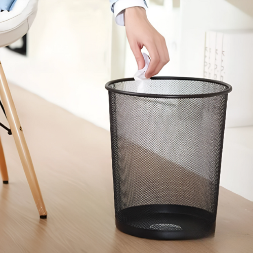 Metal Basket Garbage Bin – Durable Iron Waste Bin for Home & Office