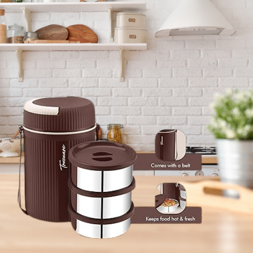 Ravi Lunch Carrier – Insulated Multi-Tier Tiffin Box for Hot & Fresh Meals