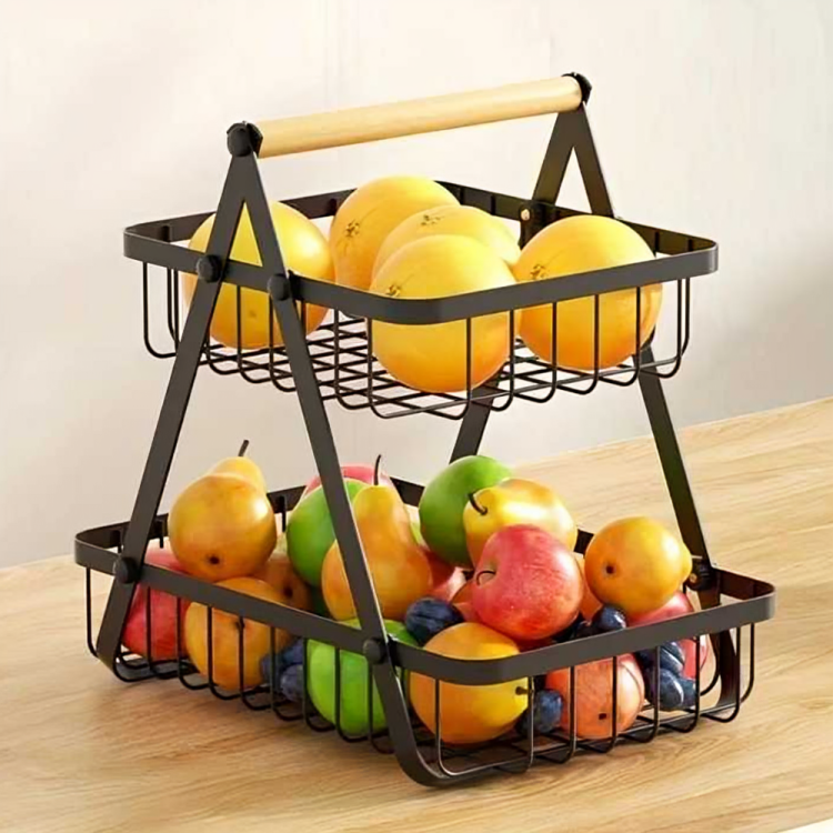 2-Tier Fruit & Vegetable Storage Basket – Kitchen Counter Organizer
