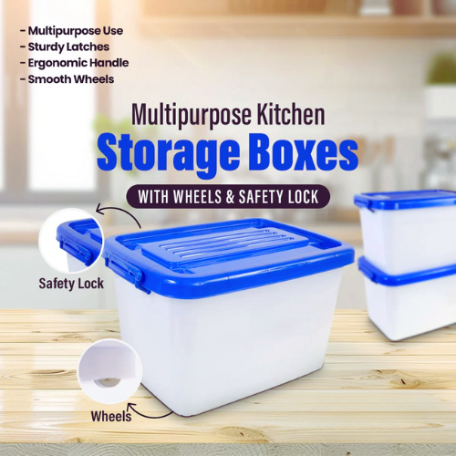 16L Multipurpose Rolling Storage Box with Lid