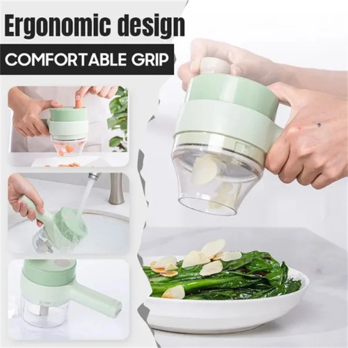 4-in-1 Handheld Electric Vegetable Cutter & Mini Food Processor