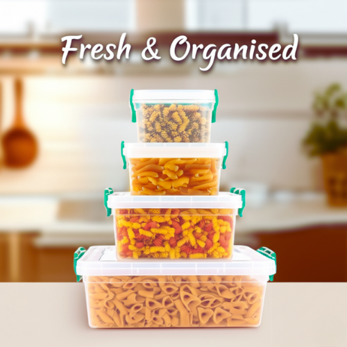 Space R 4 Piece Food Storage Set – Airtight, Stackable Containers