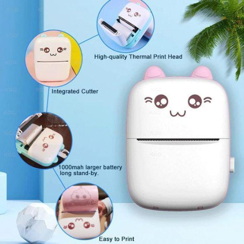 Portable Mini Thermal Printer – Cute Wireless Inkless Printer for Notes, Labels & Photos