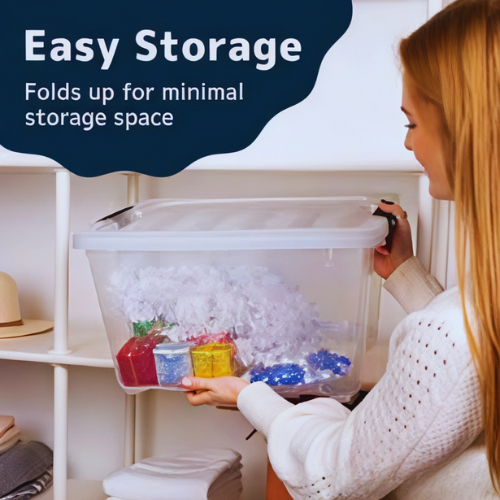 16L Multipurpose Rolling Storage Box with Lid