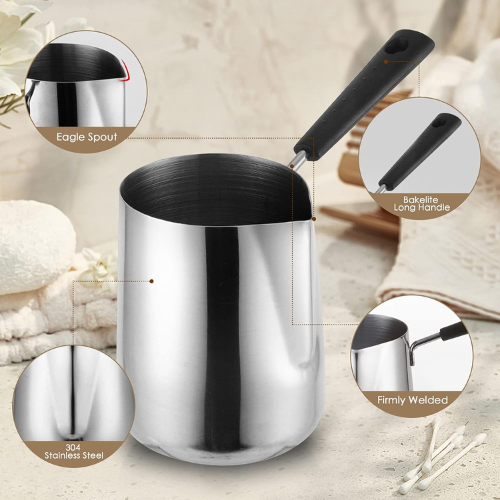 Stainless Steel Turkish Coffee Pot & Milk Frothing Pitcher – Long Handle