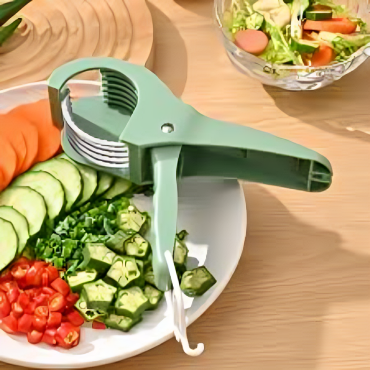2-in-1 Vegetable & Fruit Multi-Cutter with Built-in Peeler