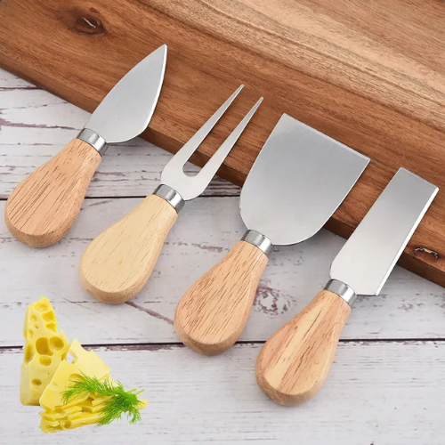 Premium Wooden Handle Cheese Knife Set