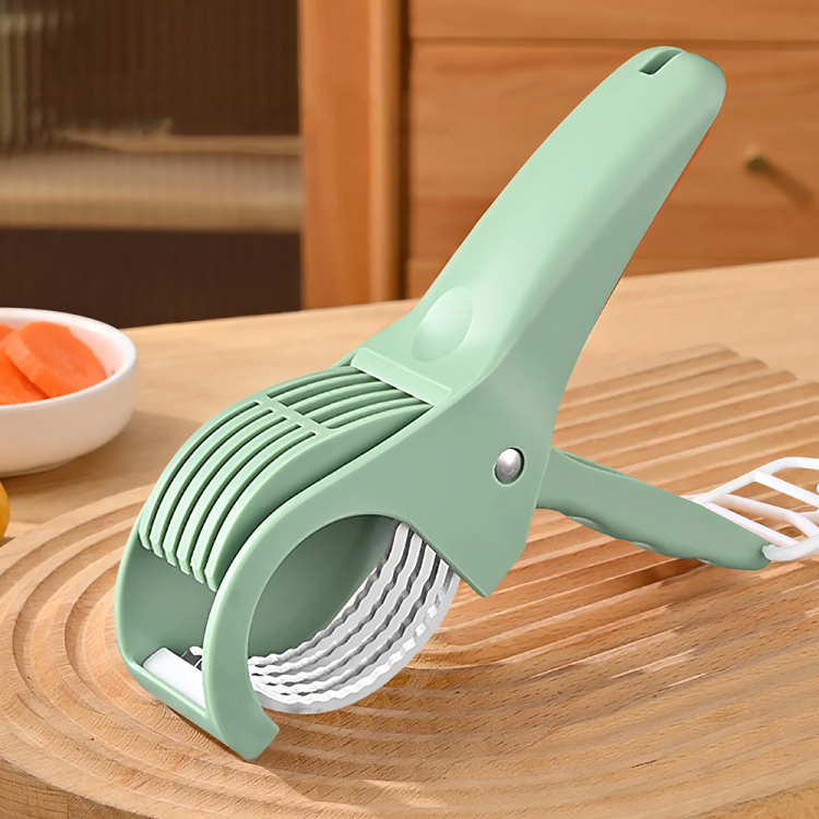 2-in-1 Vegetable & Fruit Multi-Cutter with Built-in Peeler