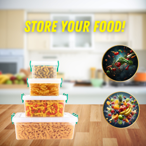 Space R 4 Piece Food Storage Set – Airtight, Stackable Containers