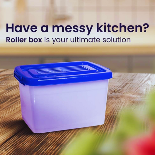 16L Multipurpose Rolling Storage Box with Lid