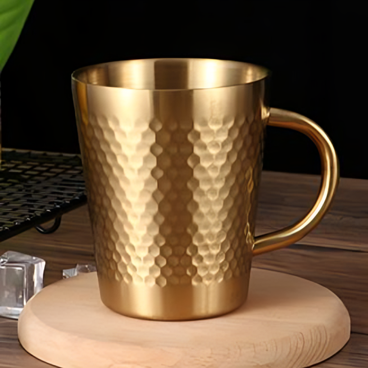 Premium  Golden brass hammered glass