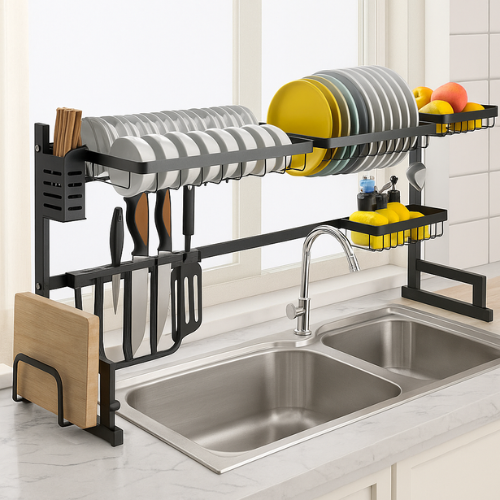Multi-Layer Kitchen Rack – Space-Saving Storage Organizer for Countertops