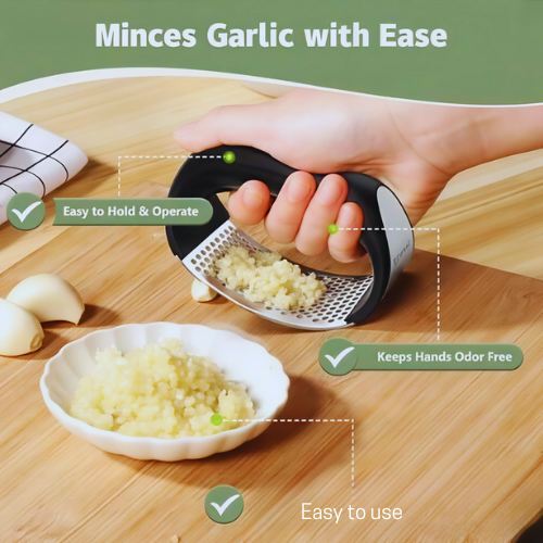Metal Garlic Press – Rust-Resistant & Easy to Use