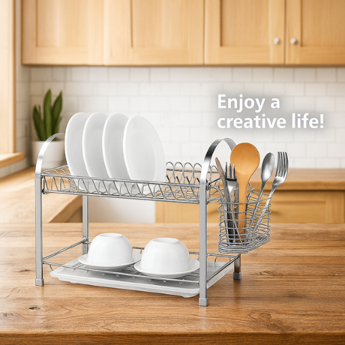 2 Layer Kitchen Rack Stand – Space-Saving Countertop Organizer