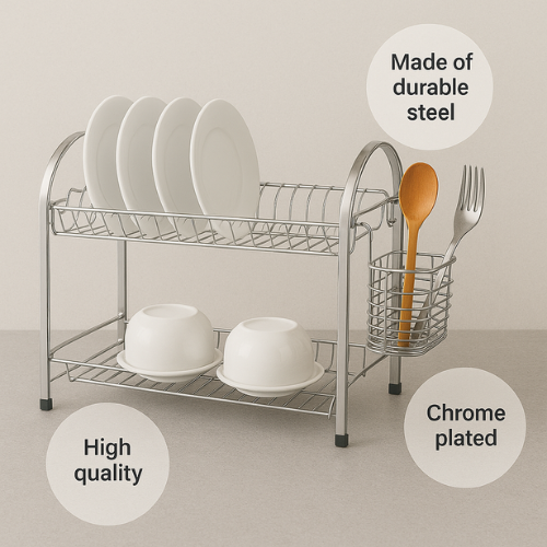 2 Layer Kitchen Rack Stand – Space-Saving Countertop Organizer