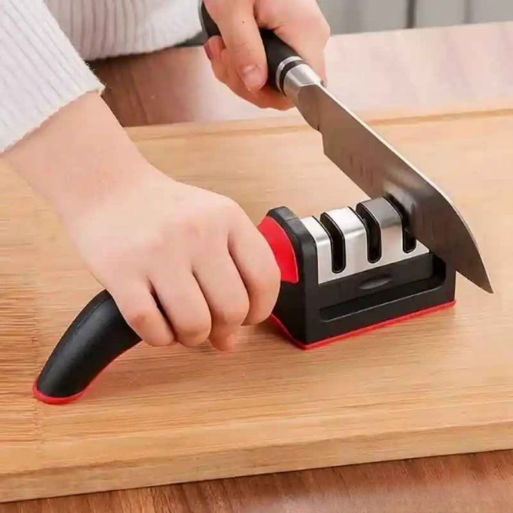 Manual Multi-Stage Kitchen Knife Sharpener – Professional Blade Tool