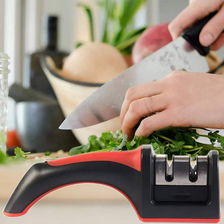 Manual Multi-Stage Kitchen Knife Sharpener – Professional Blade Tool