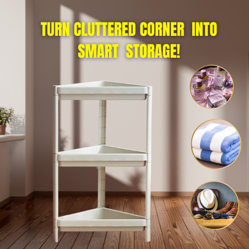Corner Rack – Space-Saving Multi-Tier Organizer for Kitchen & Bathroom