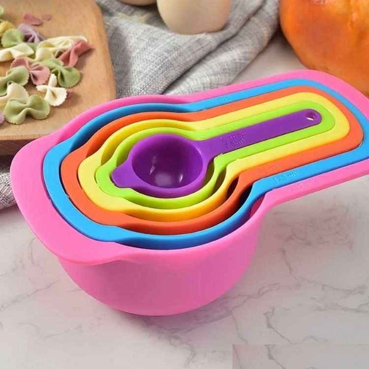 Multicolor Stackable Measuring Cups & Spoons Set – Kitchen Tool