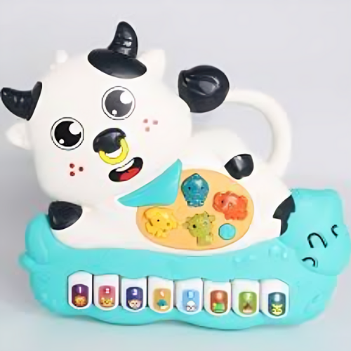Kids Cow Piano Musical Toy with Colorful Sound Keys