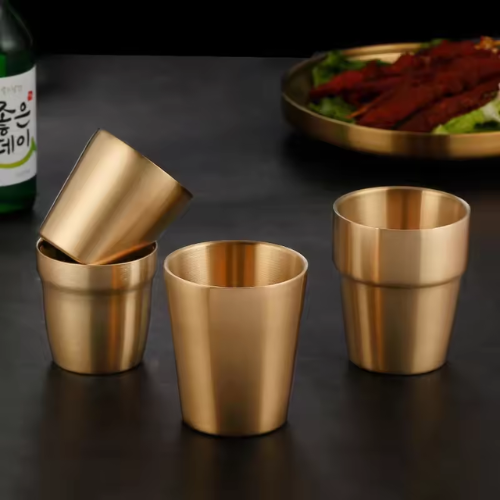 Golden Stainless Steel Glass